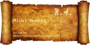Michl Anetta névjegykártya
